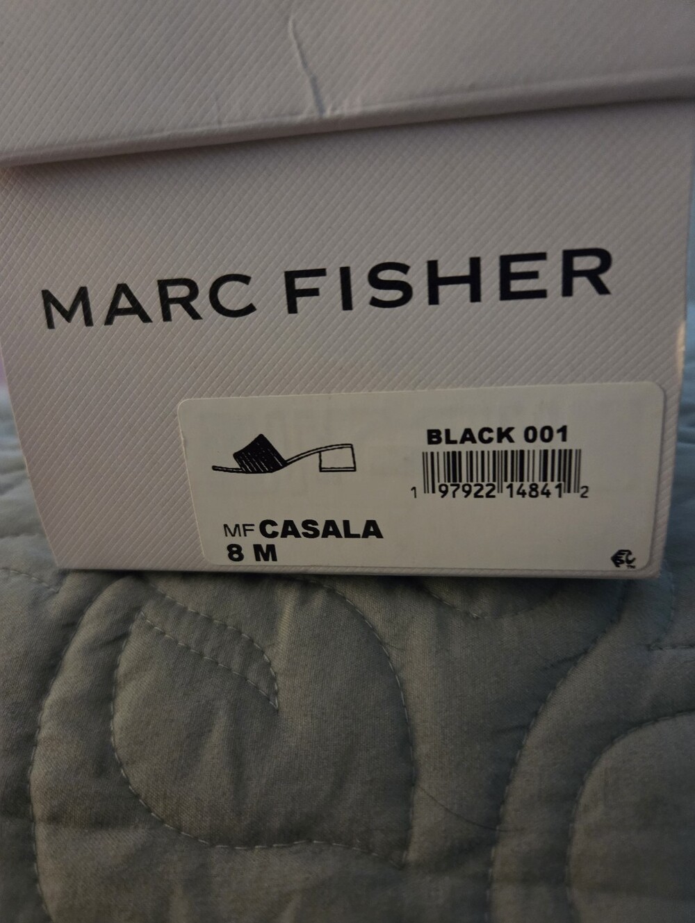 Marc Fisher Black Ribbed Strap Mule Sandals - Picture 2 of 4